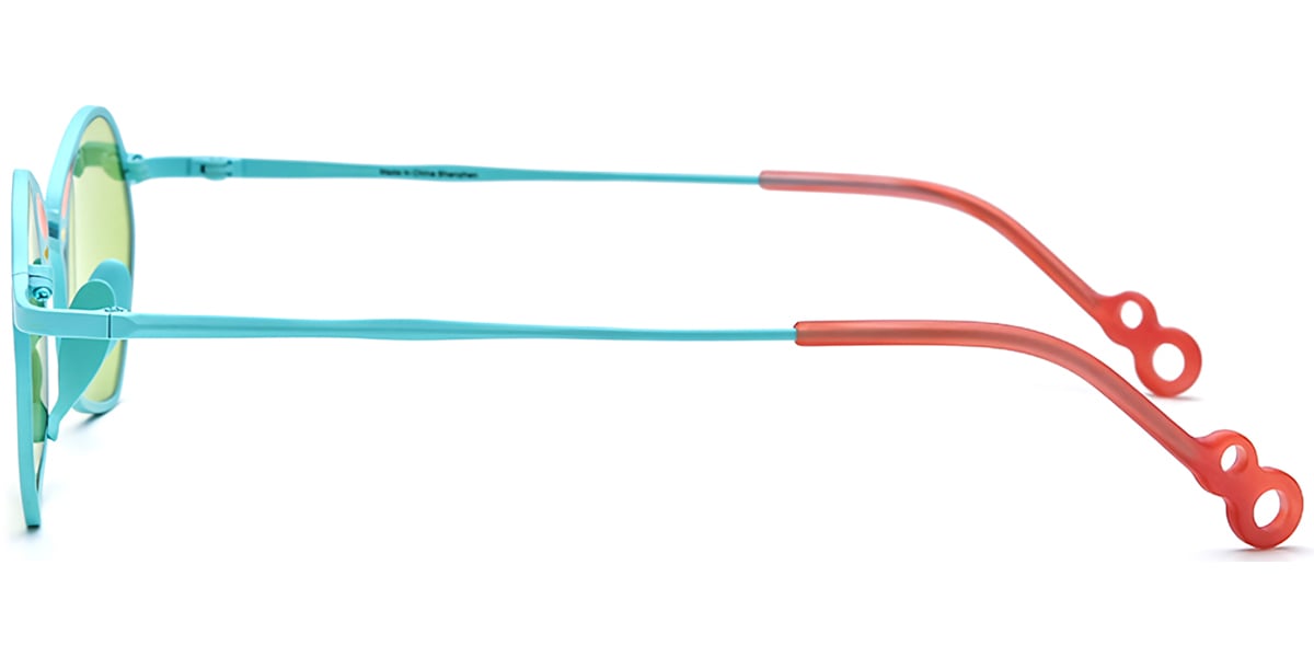 Titanium Geometric Sunglasses pattern-blue+green_polarized