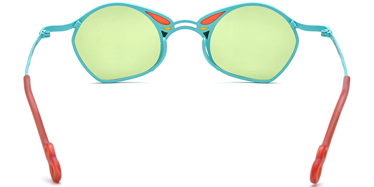 Titanium Geometric Sunglasses pattern-blue+green_polarized