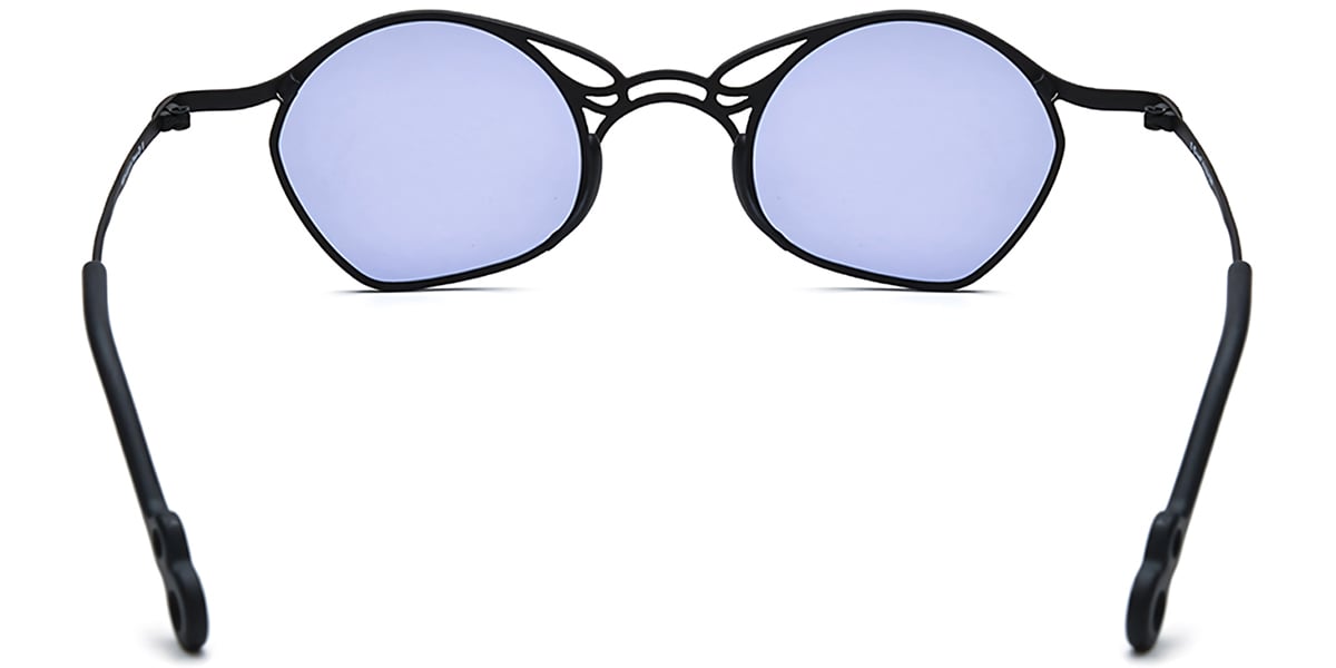 Titanium Geometric Sunglasses black+purple_polarized