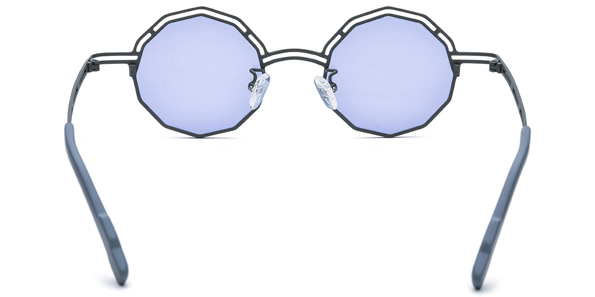 Titanium Geometric Sunglasses pattern-grey+purple_polarized