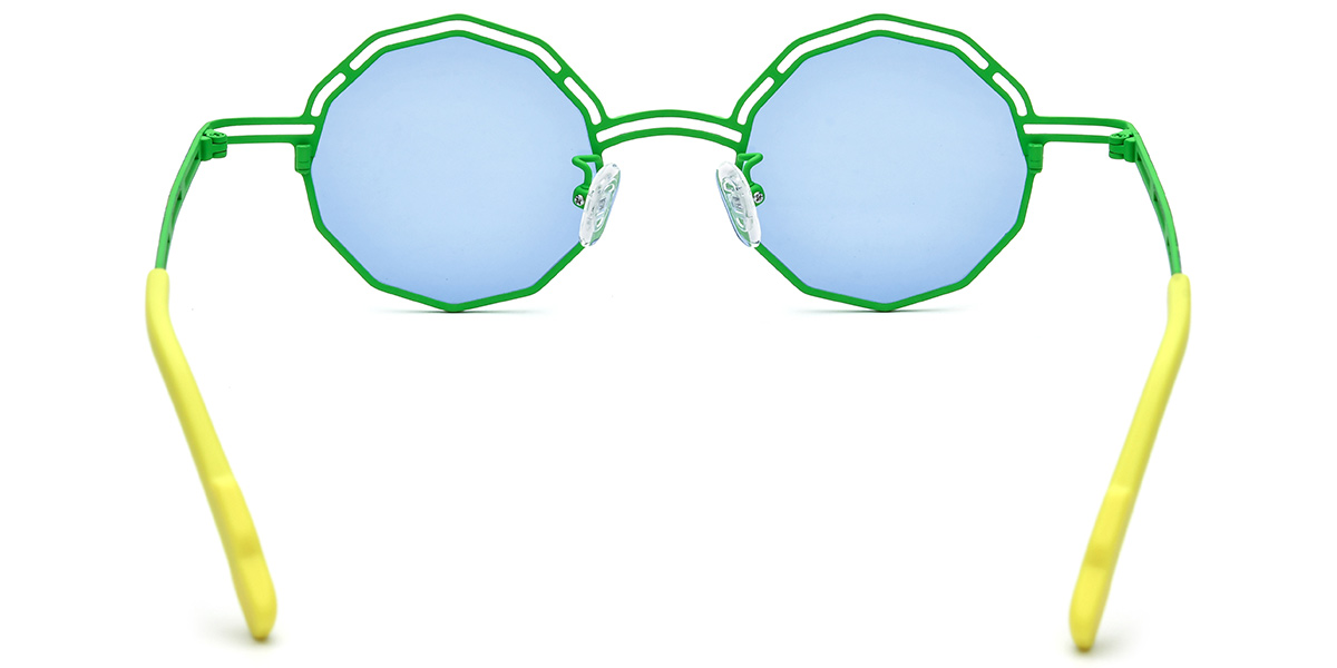 Titanium Geometric Sunglasses pattern-green+blue_polarized