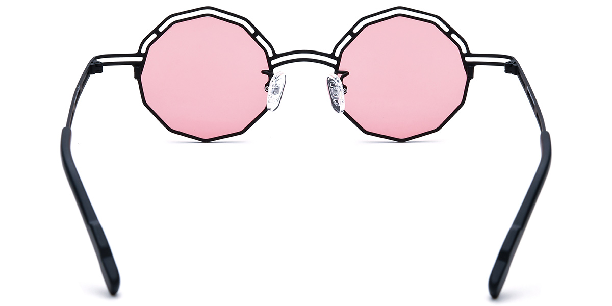 Titanium Geometric Sunglasses black+rose_polarized