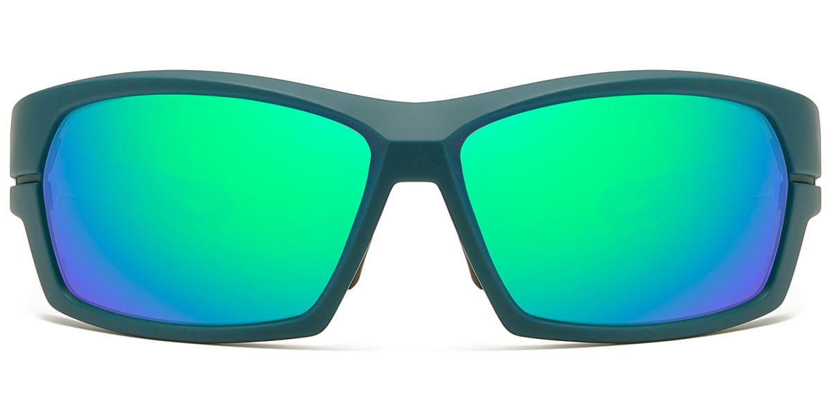 Rectangle Sports Sunglasses green+mirrored_green_polarized