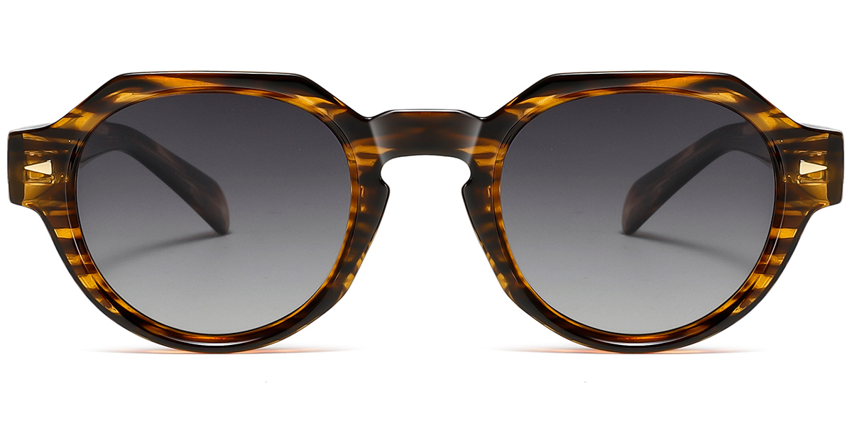 Square Sunglasses pattern-brown+gradient_grey_polarized
