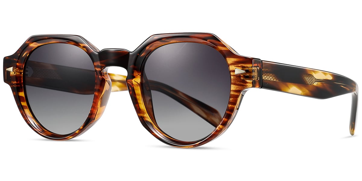 Square Sunglasses pattern-brown+gradient_grey_polarized