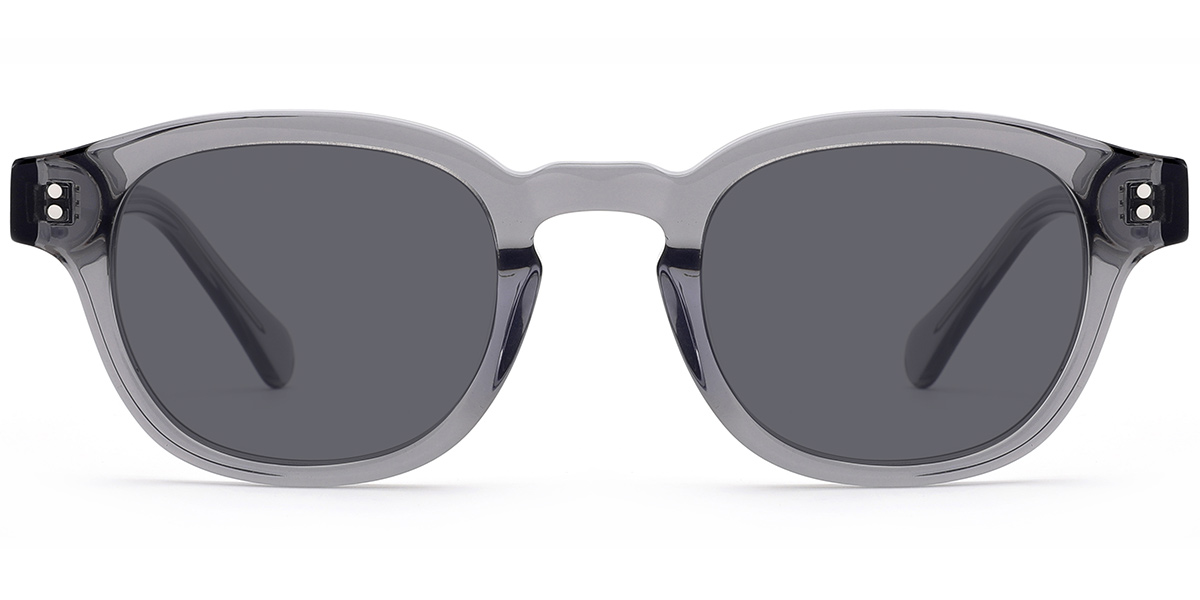 Acetate Square Sunglasses translucent-grey+dark_grey_polarized