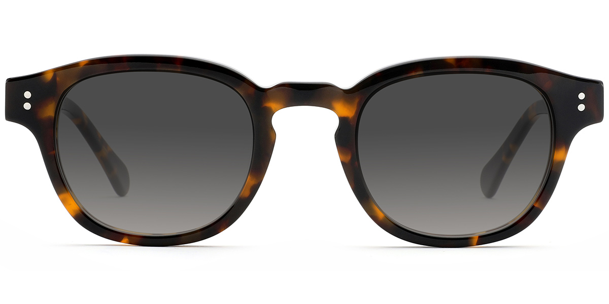 Acetate Square Sunglasses tortoiseshell+gradient_grey_polarized