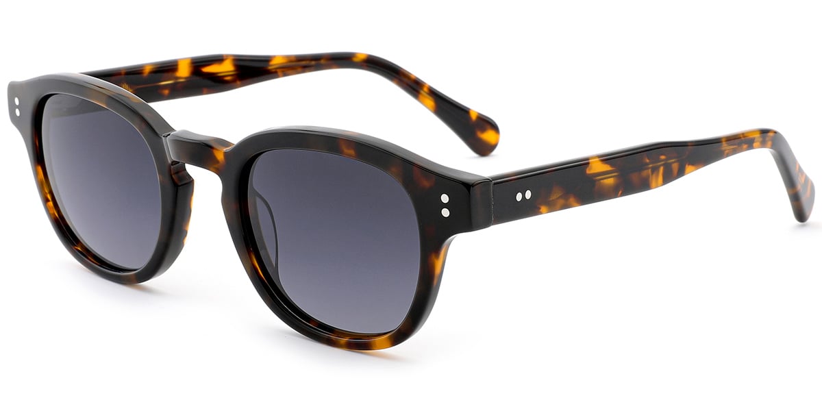 Acetate Square Sunglasses tortoiseshell+gradient_grey_polarized
