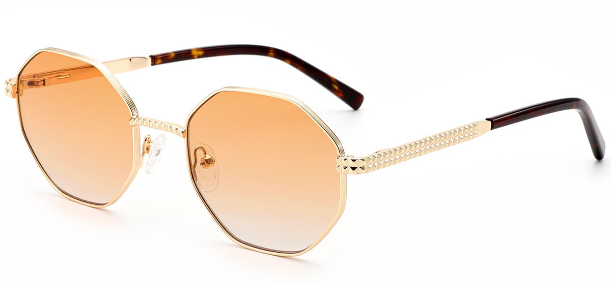 Geometric Sunglasses gold+gradient_yellow_polarized