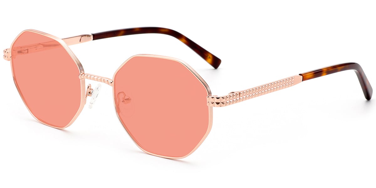 Geometric Sunglasses rose_gold+gradient_orange_polarized