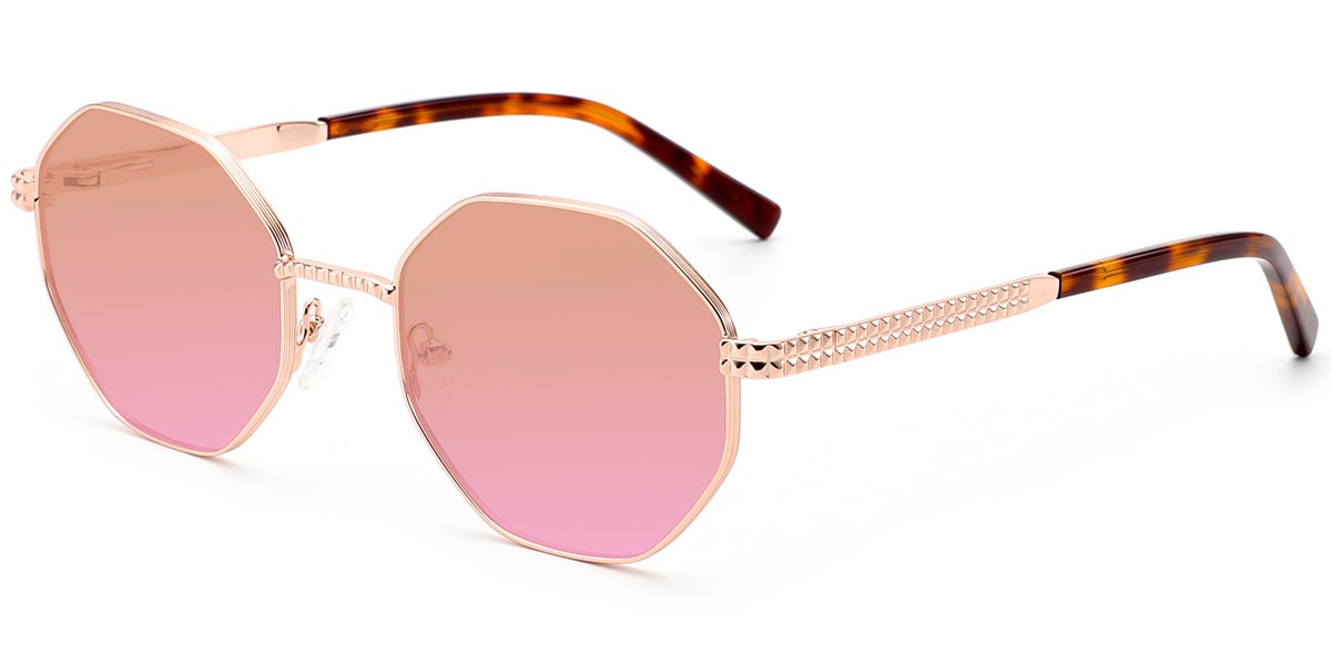 Geometric Sunglasses rose_gold+pink-amber_polarized