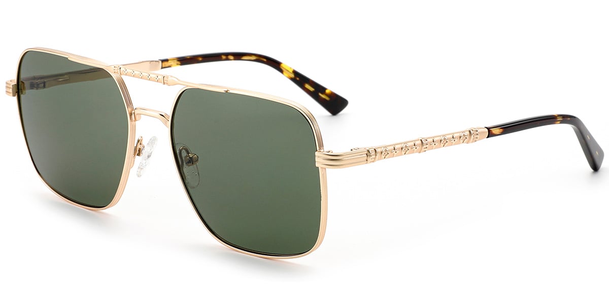Aviator Sunglasses rose_gold+dark_green_polarized