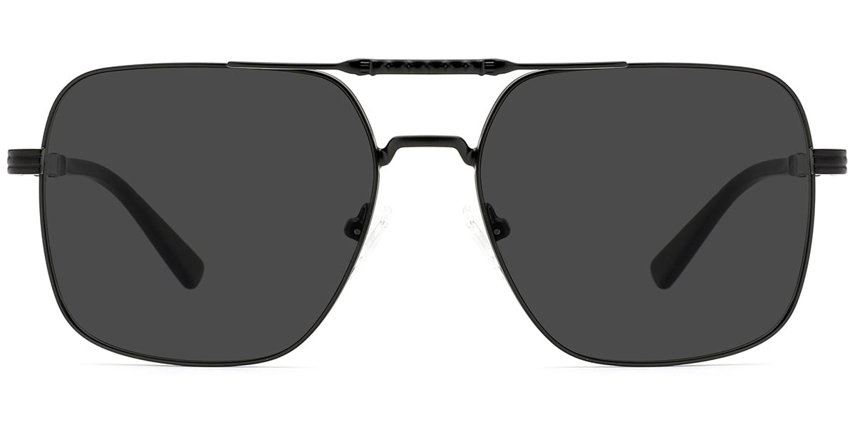 Aviator Sunglasses black+dark_grey_polarized