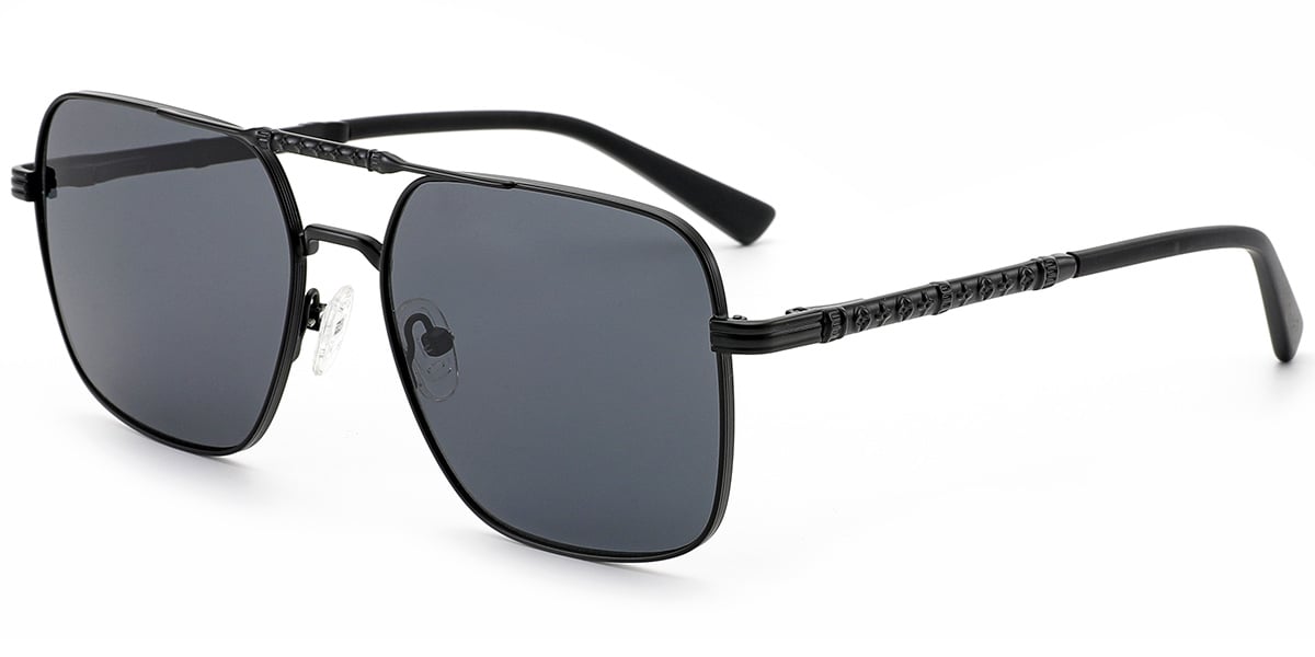 Aviator Sunglasses black+dark_grey_polarized
