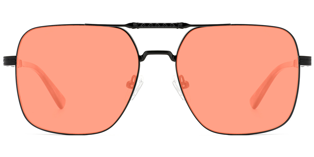 Aviator Sunglasses black+red_polarized