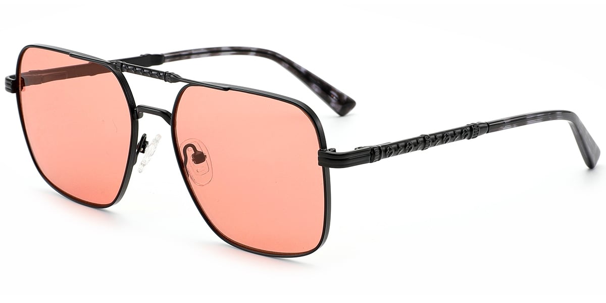 Aviator Sunglasses black+red_polarized