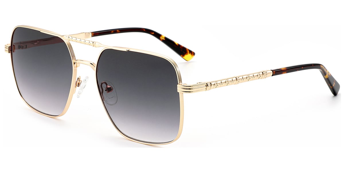 Aviator Sunglasses gold+gradient_grey_polarized