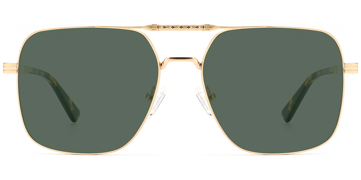 Aviator Sunglasses rose_gold+dark_green_polarized