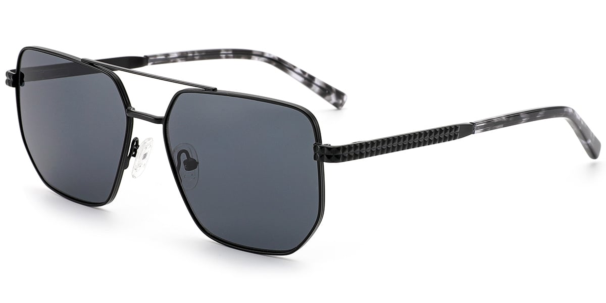 Aviator Sunglasses black+dark_grey_polarized