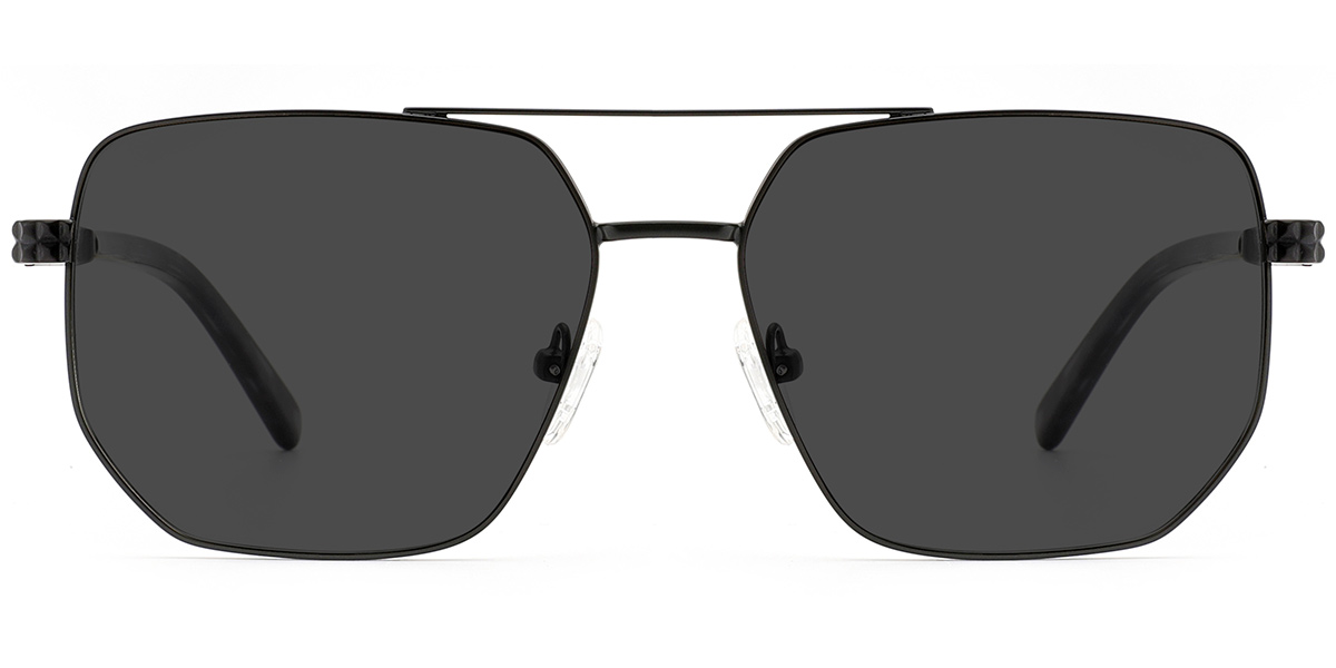 Aviator Sunglasses black+dark_grey_polarized