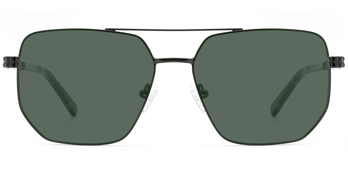 Aviator Sunglasses bright_black+dark_green_polarized
