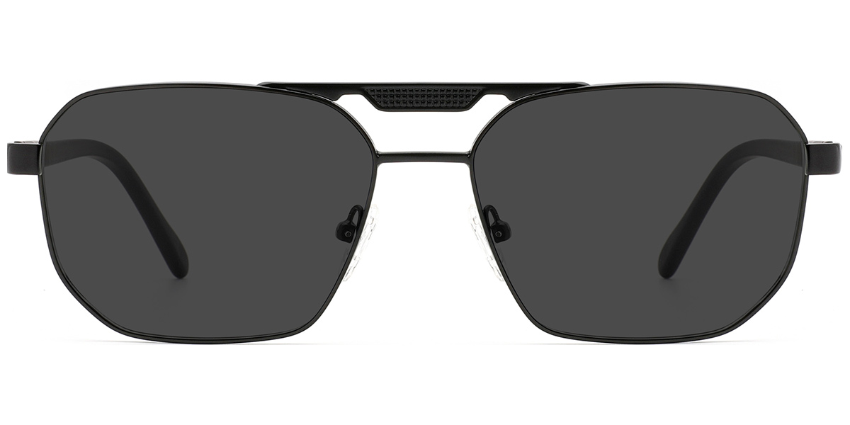Aviator Sunglasses black+dark_grey_polarized