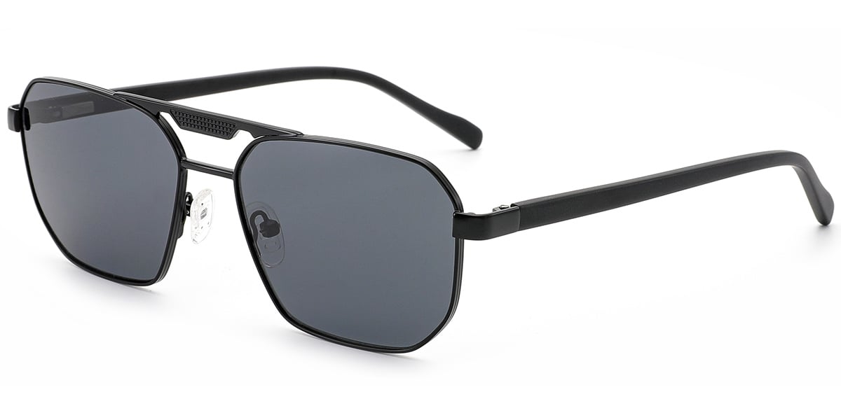 Aviator Sunglasses black+dark_grey_polarized