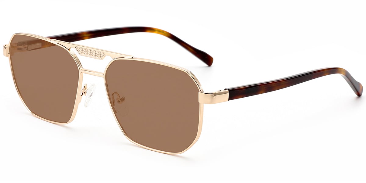 Aviator Sunglasses gold+amber_polarized