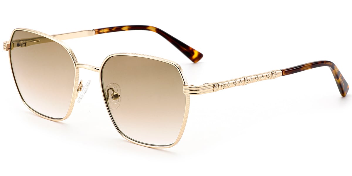 Square Sunglasses gold+gradient_amber_polarized