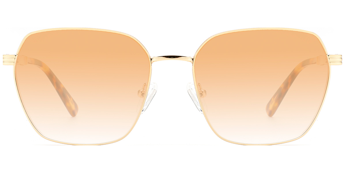 Square Sunglasses gold+gradient_orange_polarized