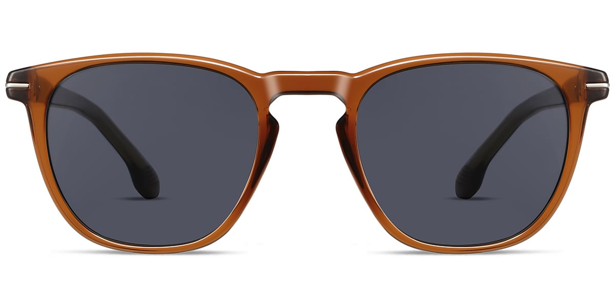 Acetate Square Sunglasses translucent-brown+blue_polarized