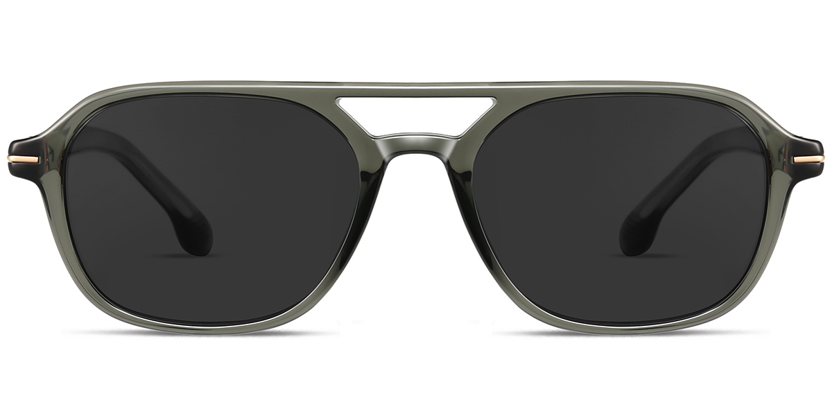 Acetate Aviator Sunglasses translucent-green+dark_grey_polarized