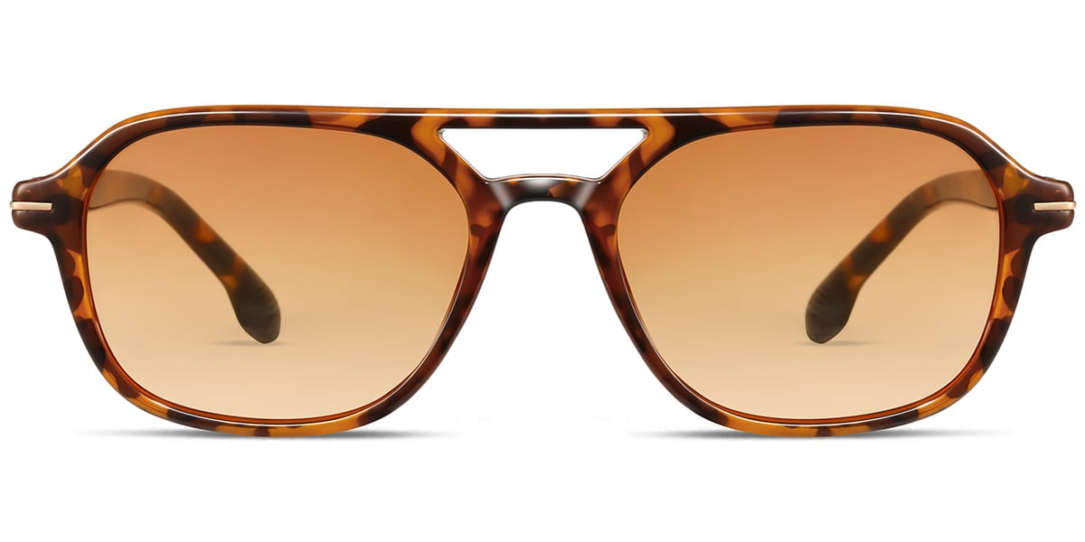 Acetate Aviator Sunglasses tortoiseshell+gradient_orange_polarized