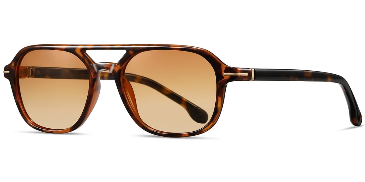 Acetate Aviator Sunglasses tortoiseshell+gradient_orange_polarized