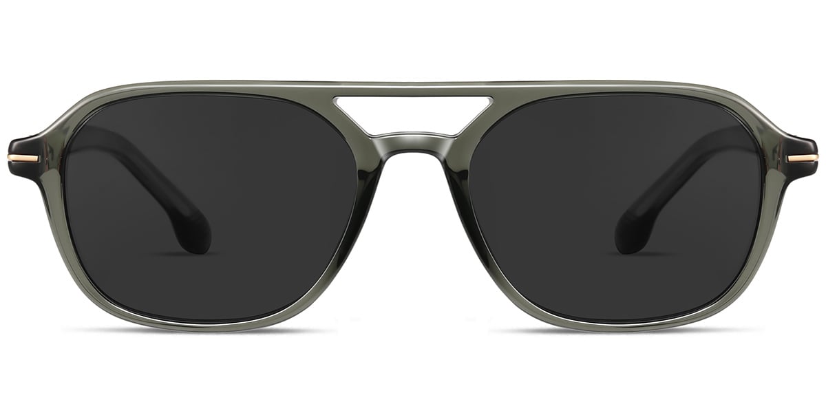 Acetate Aviator Sunglasses translucent-green+dark_grey_polarized