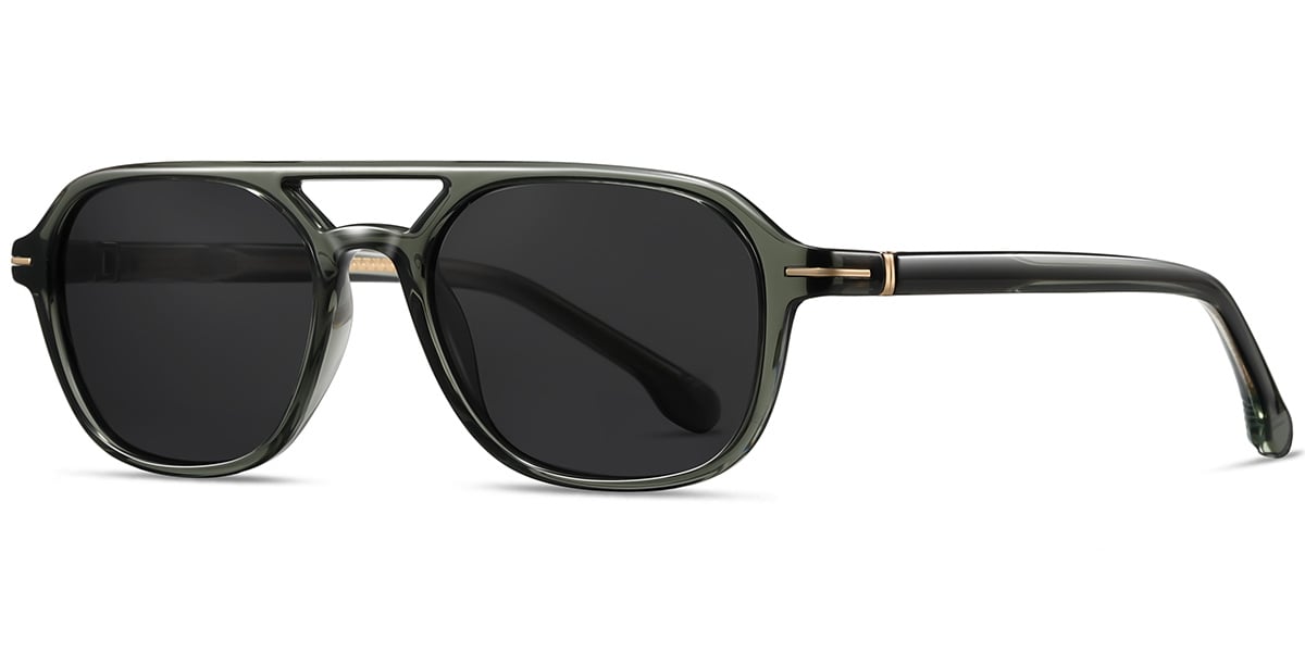 Acetate Aviator Sunglasses translucent-green+dark_grey_polarized