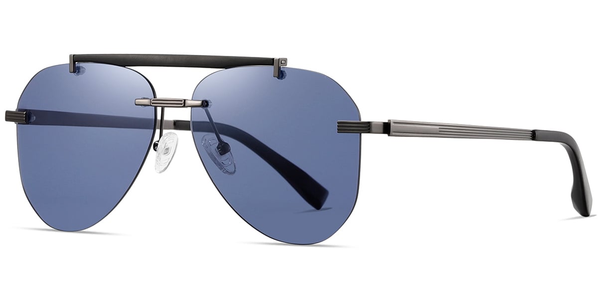 Aviator Sunglasses gun_metal+blue_polarized