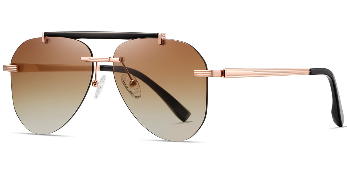 Aviator Sunglasses rose_gold+gradient_amber_polarized
