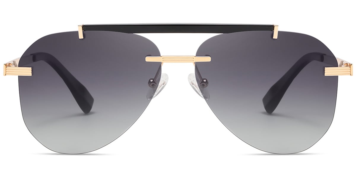 Aviator Sunglasses gold+gradient_grey_polarized