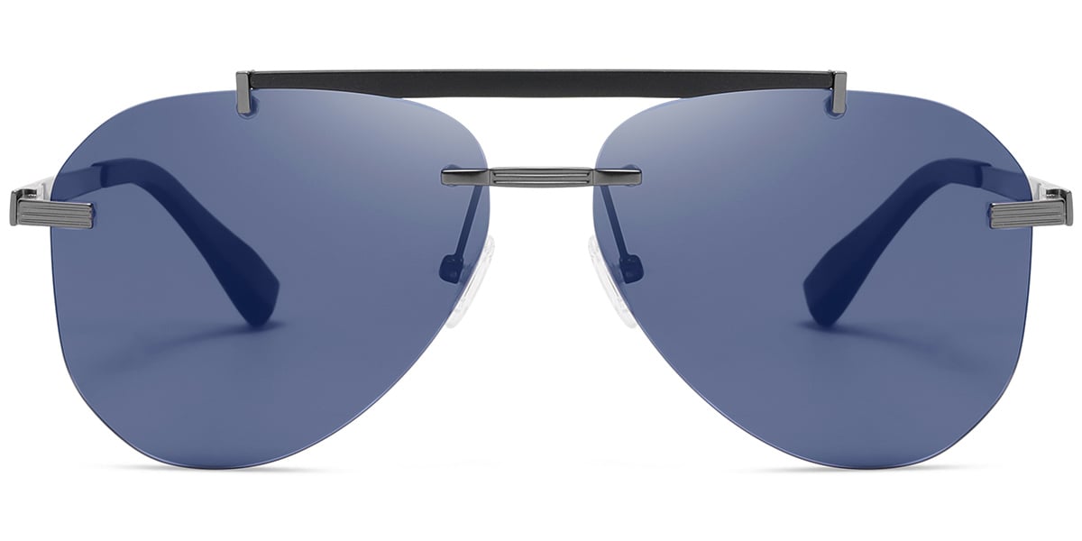 Aviator Sunglasses gun_metal+blue_polarized