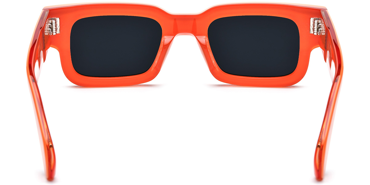 Acetate Rectangle Sunglasses orange+dark_grey_polarized