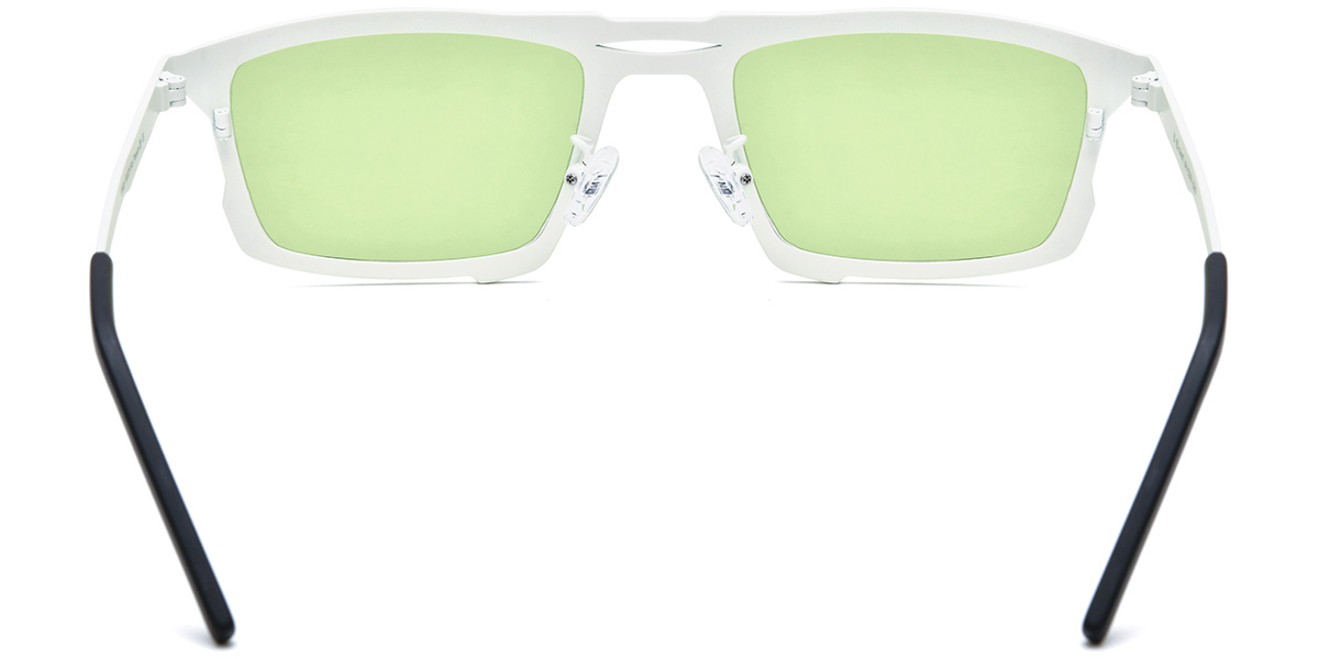 Titanium Rectangle Sunglasses pattern-yellow+green_polarized