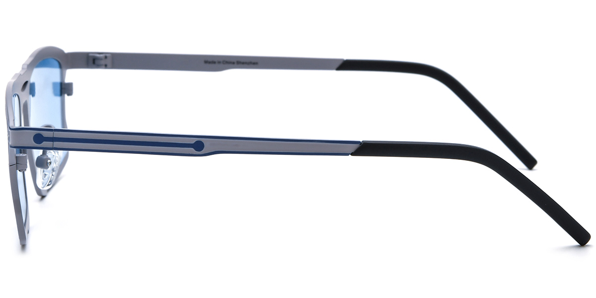Titanium Rectangle Sunglasses pattern-blue+blue_polarized