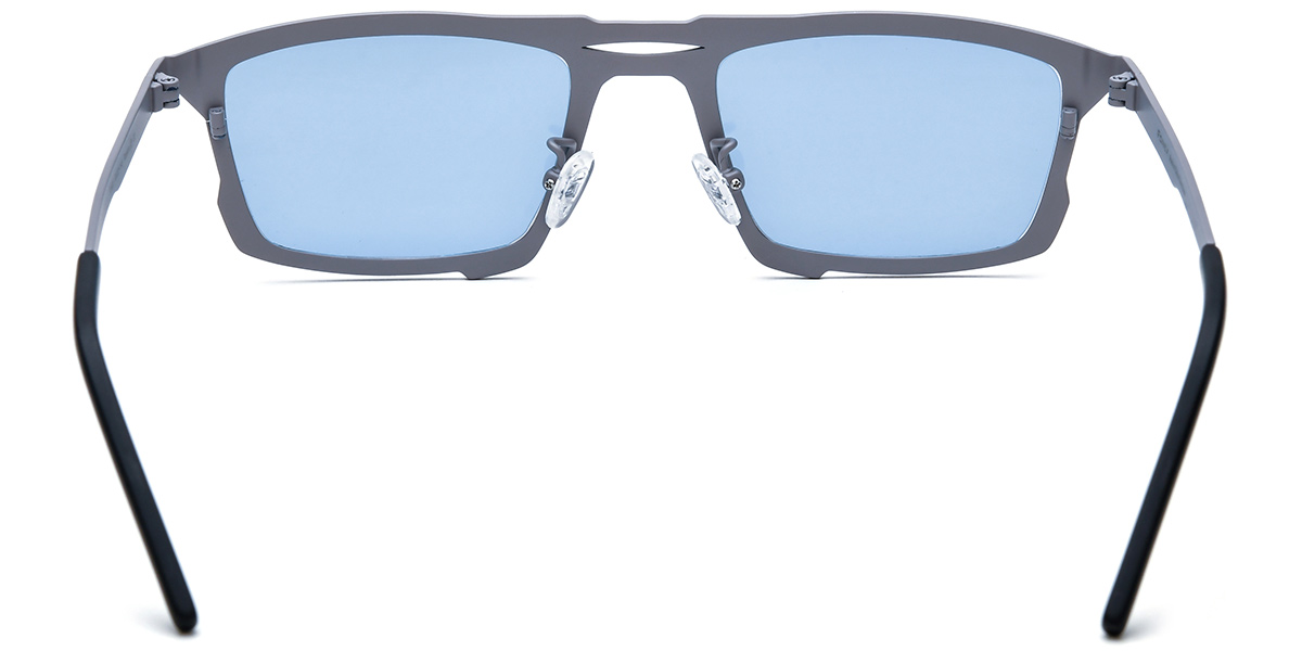 Titanium Rectangle Sunglasses pattern-blue+blue_polarized