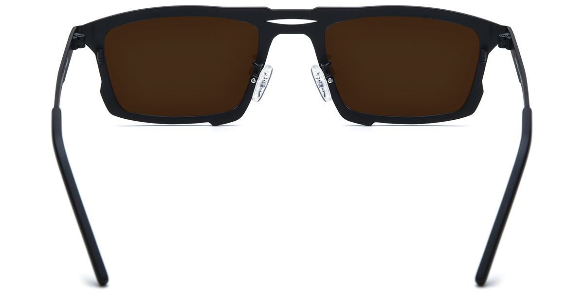 Titanium Rectangle Sunglasses pattern-grey+amber_polarized