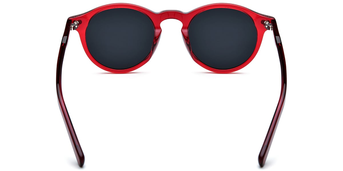 Acetate Round Sunglasses translucent-red+dark_grey_polarized