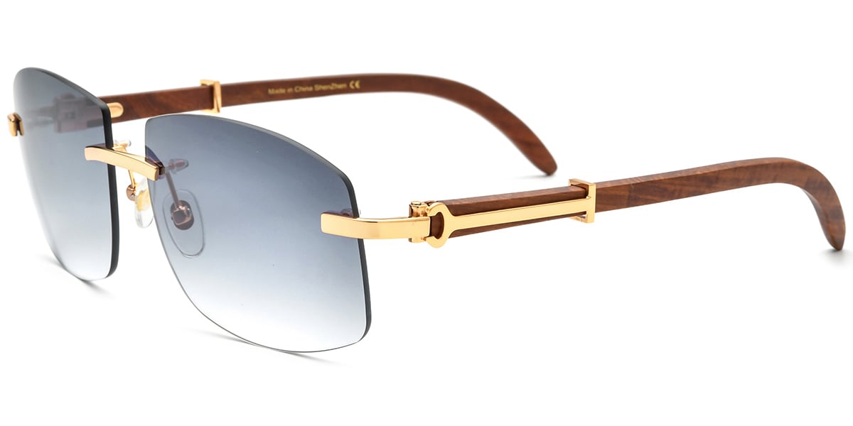 Rectangle Sunglasses gold+gradient_grey