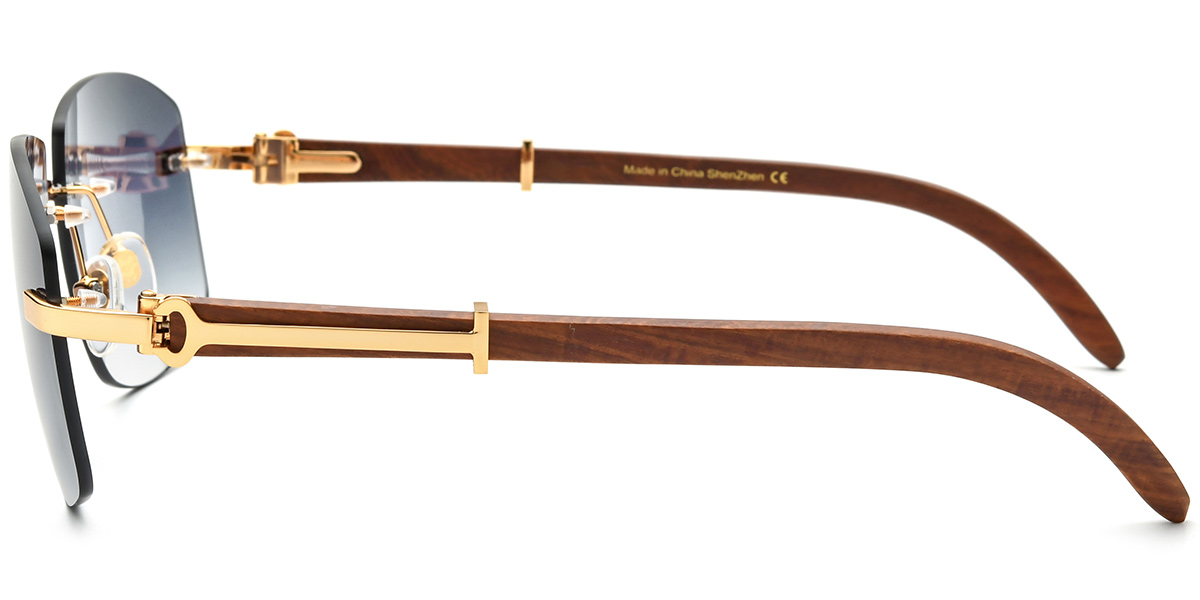 Rectangle Sunglasses gold+gradient_grey