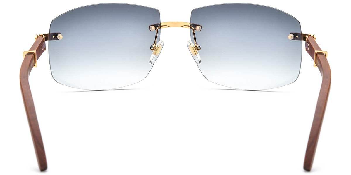 Rectangle Sunglasses gold+gradient_grey