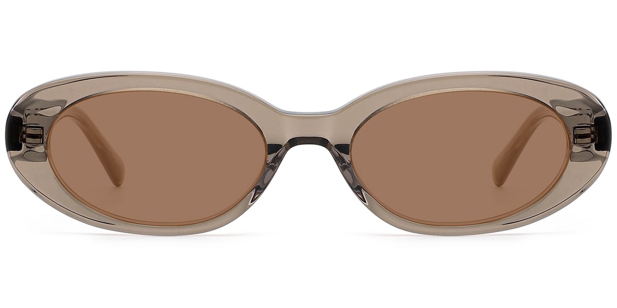 Acetate Oval Sunglasses translucent-grey+amber_polarized